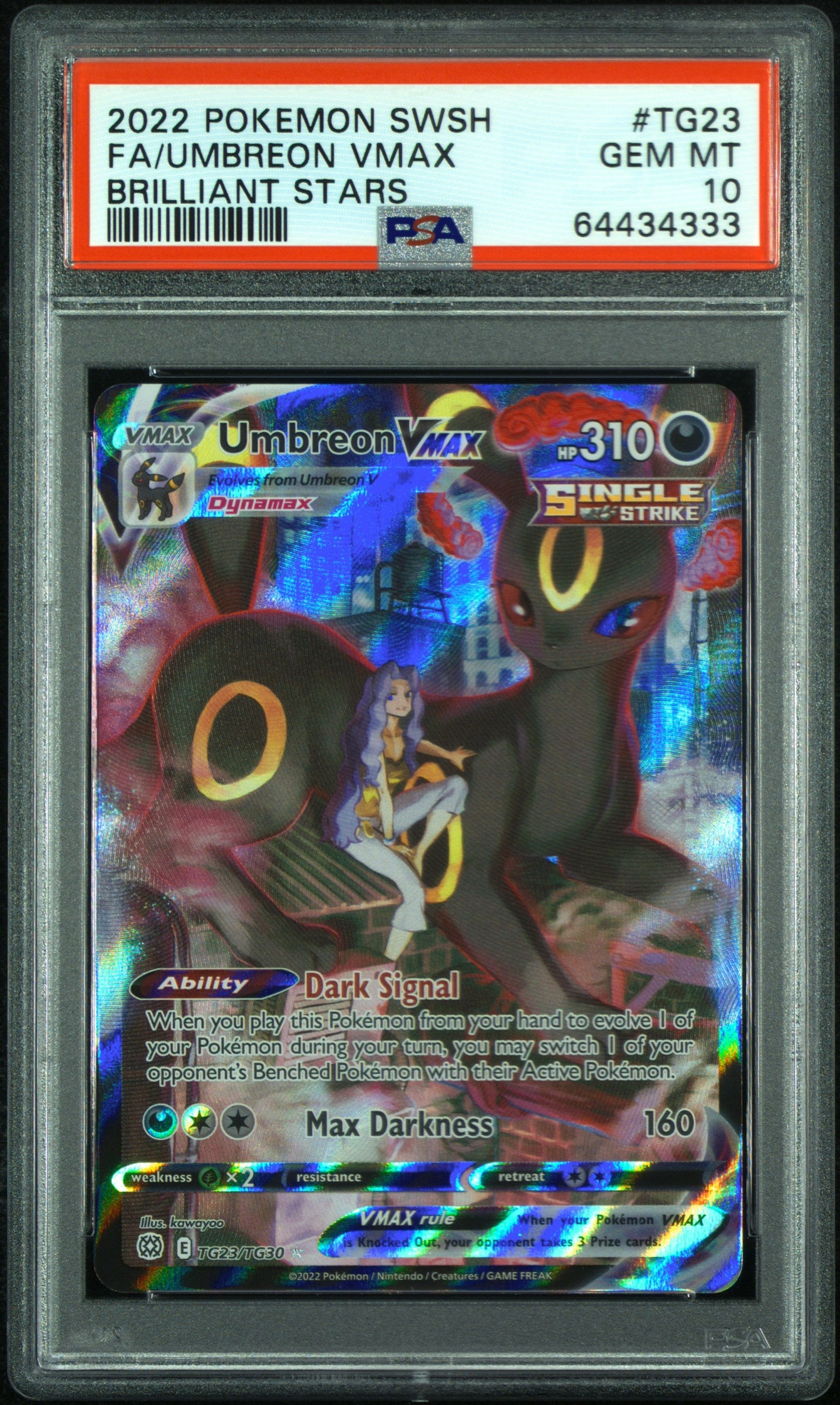 Umbreon V MAX TG23/TG30 Sword & Sheild PSA 10